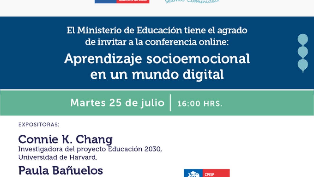 Invitación webinar Aprendizaje socioemocional en un mundo digital